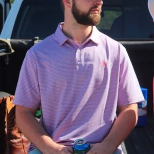 Brown Dog • Pink/Sky Performance Polo